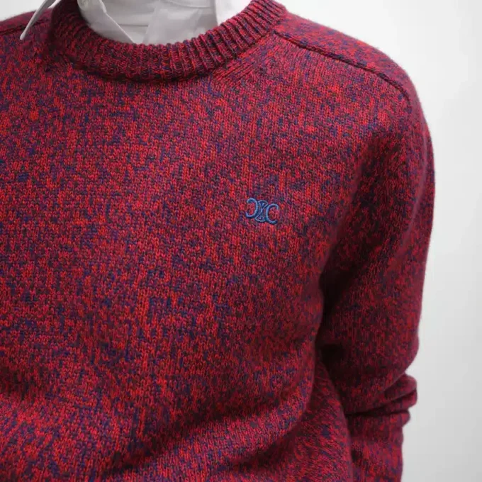 Pull à col rond en laine et cachemire