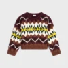 Pull à col rond en laine Fair Isle