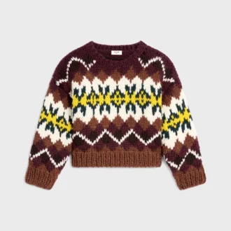 Pull à col rond en laine Fair Isle