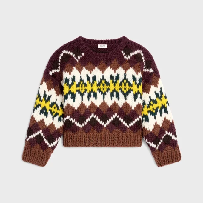 Pull à col rond en laine Fair Isle