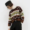 Pull à col rond en laine Fair Isle