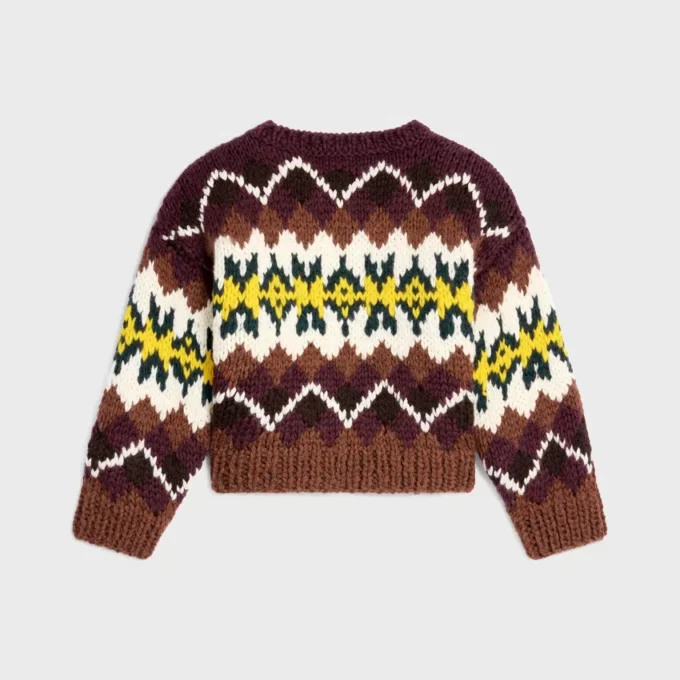 Pull à col rond en laine Fair Isle