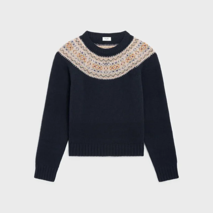 Pull à col rond en laine Fair Isle Triomphe Pull à col rond en laine Fair Isle Triomphe