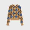 Pull à col rond en laine à motif argyle
