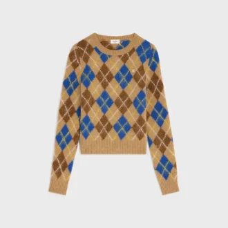 Pull à col rond en laine à motif argyle