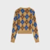 Pull à col rond en laine à motif argyle