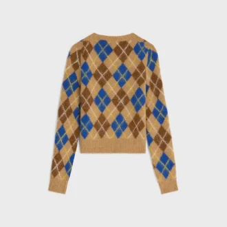 Pull à col rond en laine à motif argyle