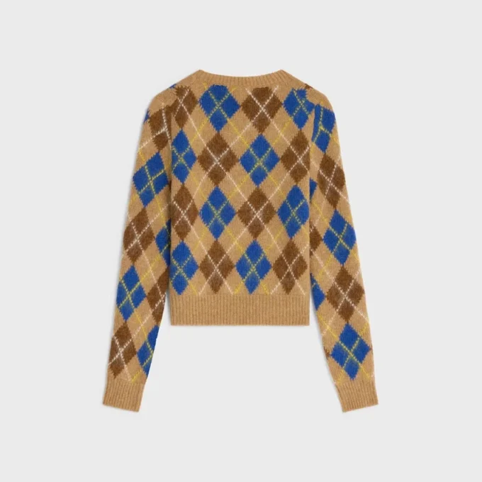 Pull à col rond en laine à motif argyle