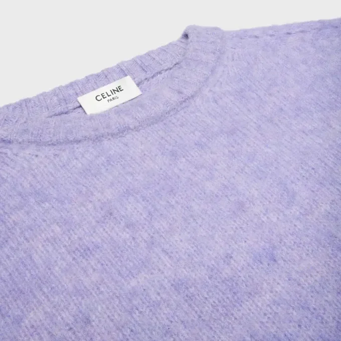 Pull à col rond en laine Shetland