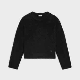 Pull à col rond en mohair brossé
