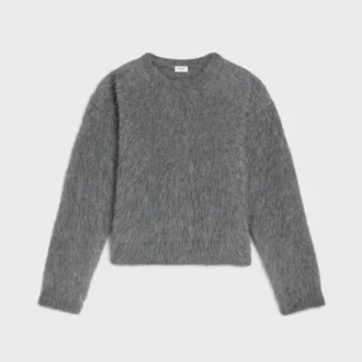 Pull à col rond en mohair brossé