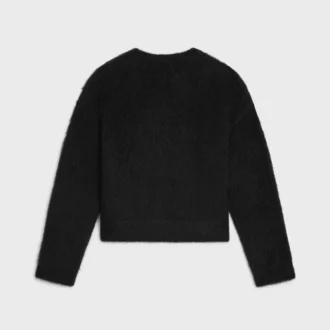 Pull à col rond en mohair brossé