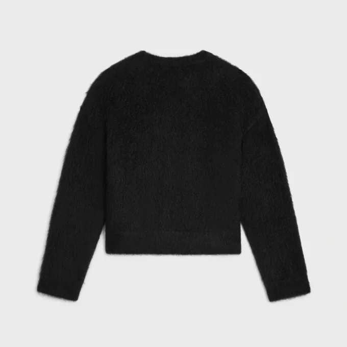 Pull à col rond en mohair brossé Pull à col rond en mohair brossé