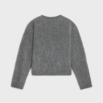 Pull à col rond en mohair brossé