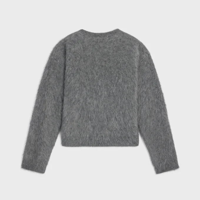 Pull à col rond en mohair brossé Pull à col rond en mohair brossé