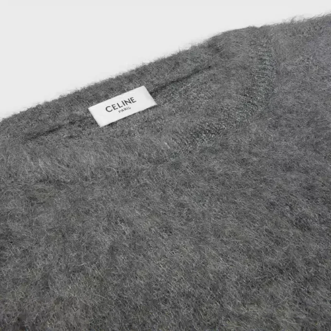 Pull à col rond en mohair brossé Pull à col rond en mohair brossé