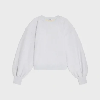 Pull à col rond oversize en molleton de coton