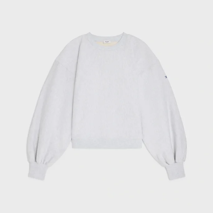 Pull à col rond oversize en molleton de coton