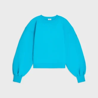 Pull à col rond oversize en molleton de coton
