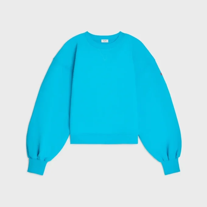 Pull à col rond oversize en molleton de coton