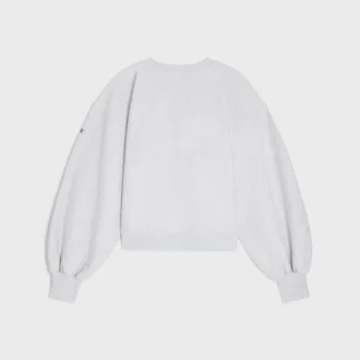 Pull à col rond oversize en molleton de coton