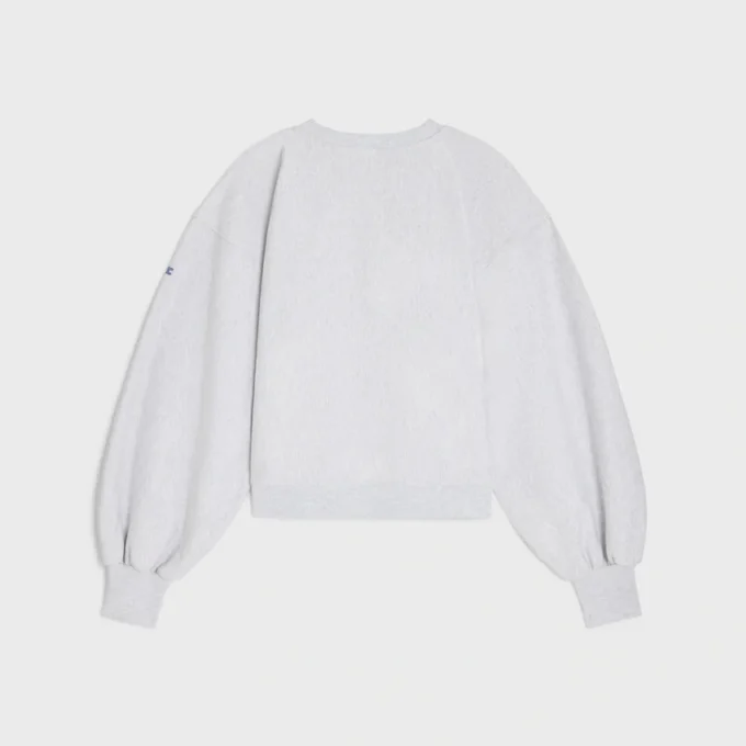 Pull à col rond oversize en molleton de coton