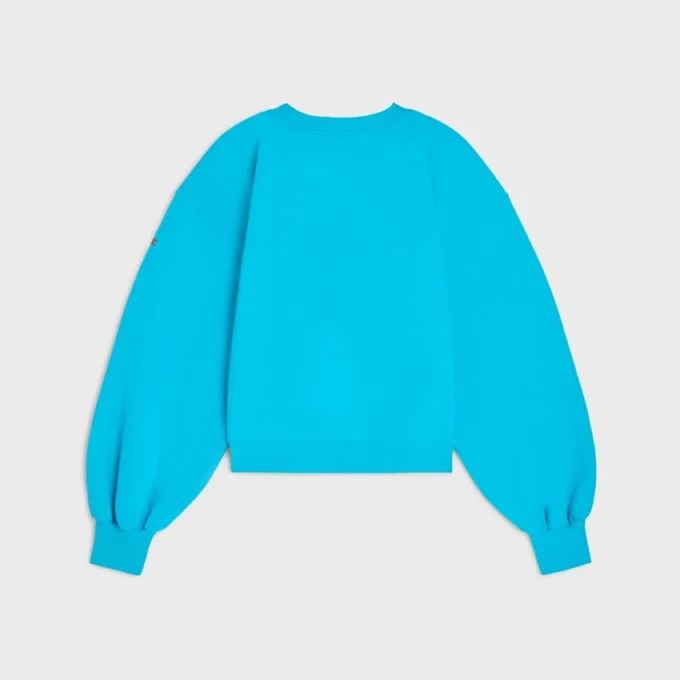 Pull à col rond oversize en molleton de coton