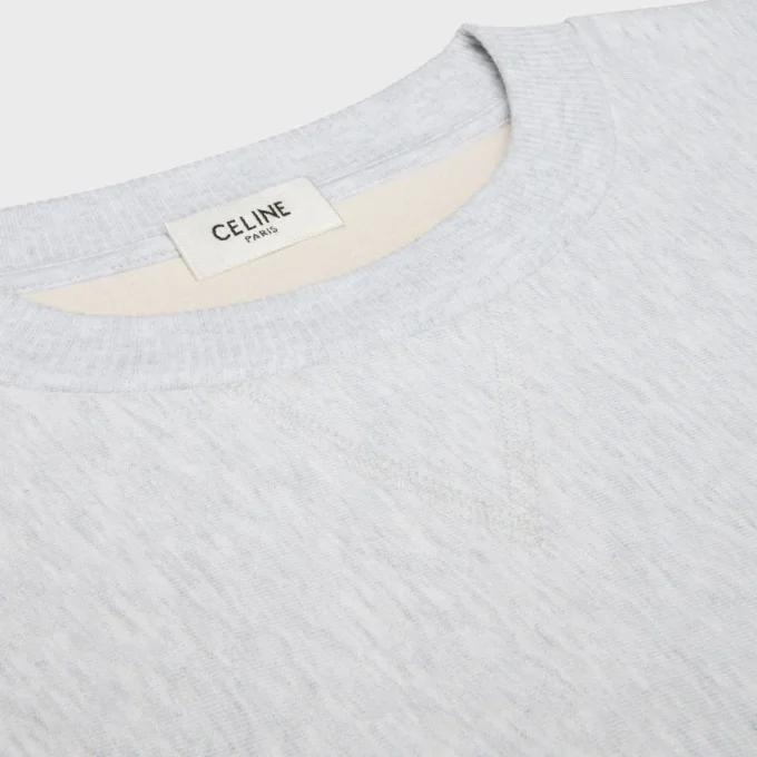 Pull à col rond oversize en molleton de coton