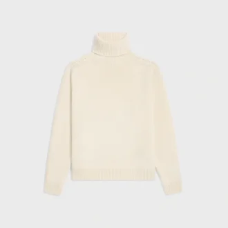 Pull à col roulé en cachemire sans coutures