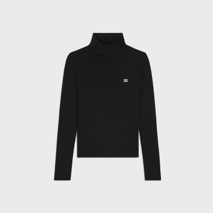 Pull à col roulé en jersey de laine