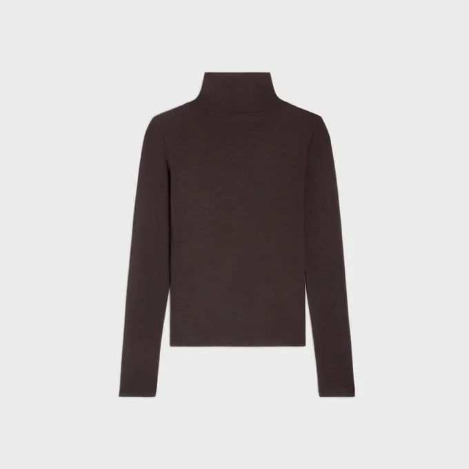 Pull à col roulé en jersey de laine