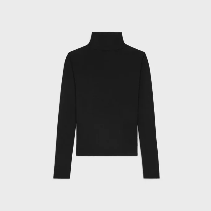 Pull à col roulé en jersey de laine