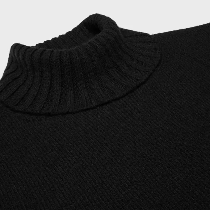 Pull à col roulé en laine et cachemire