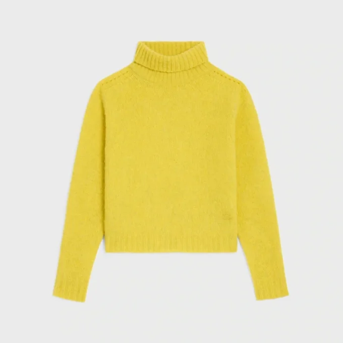 Pull à col roulé en laine Shetland