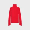 Pull à col roulé en mohair et soie côtelés