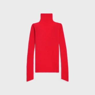 Pull à col roulé en mohair et soie côtelés