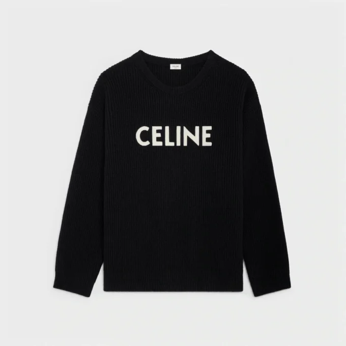 Pull oversize CELINE en laine côtelée