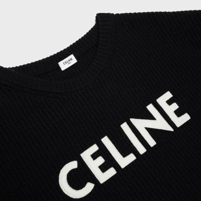 Pull oversize CELINE en laine côtelée