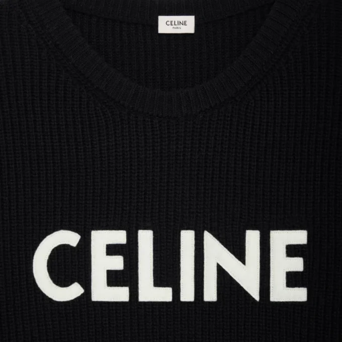 Pull oversize CELINE en laine côtelée