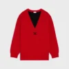 Pull oversize à col en V en cachemire