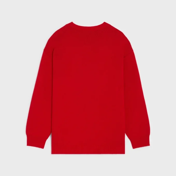 Pull oversize à col en V en cachemire