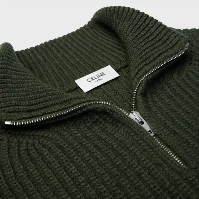 Pull trucker en laine côtelée