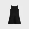 Robe brodée en crêpe de laine double