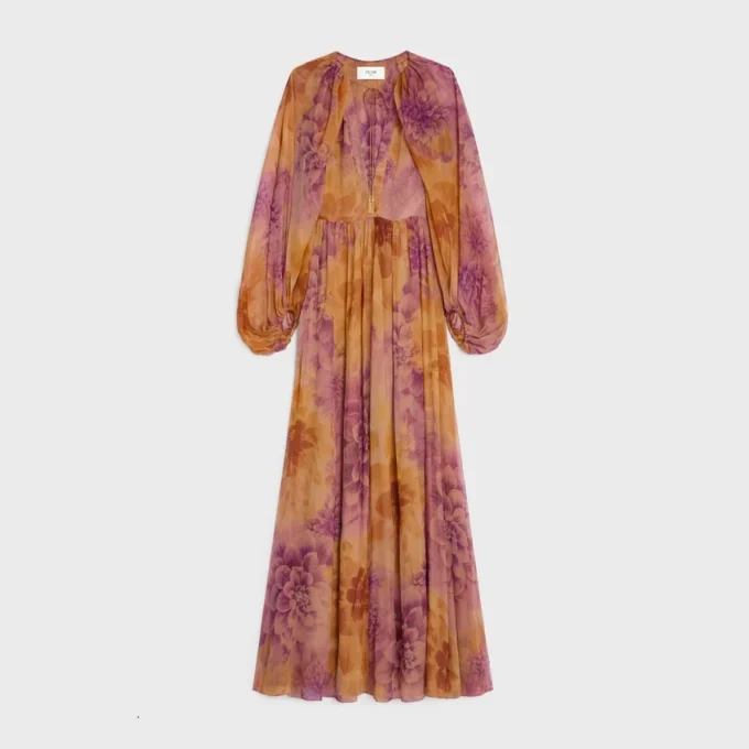 Robe caftan en mousseline de soie Robe caftan en mousseline de soie