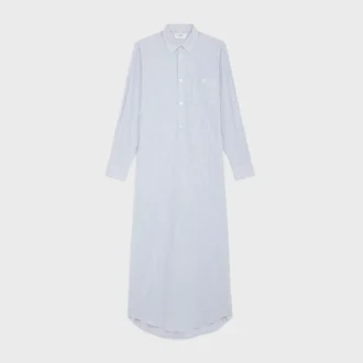 Robe chemise longue en coton rayé