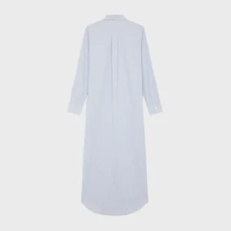 Robe chemise longue en coton rayé
