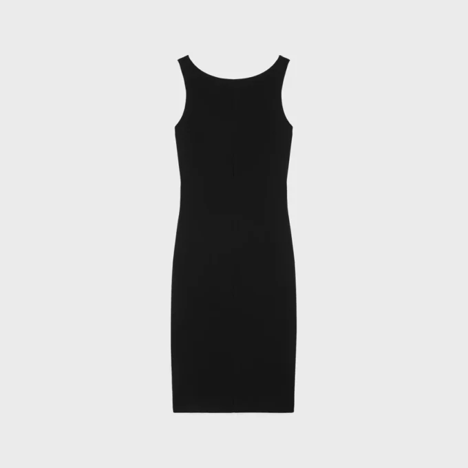 Robe crayon en laine double gaufrée