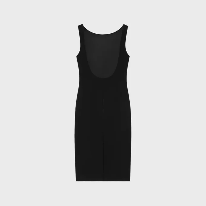 Robe crayon en laine double gaufrée