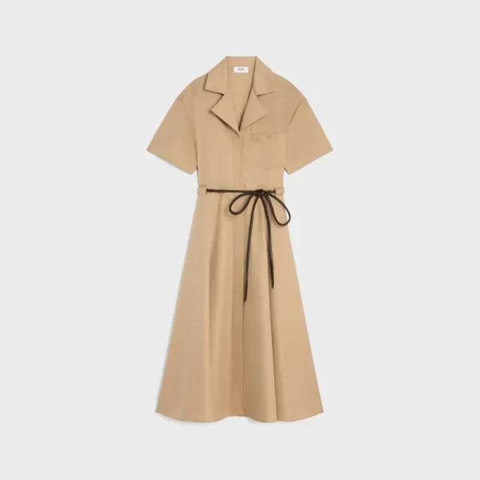 Robe en coton et twill de soie
