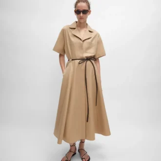Robe en coton et twill de soie
